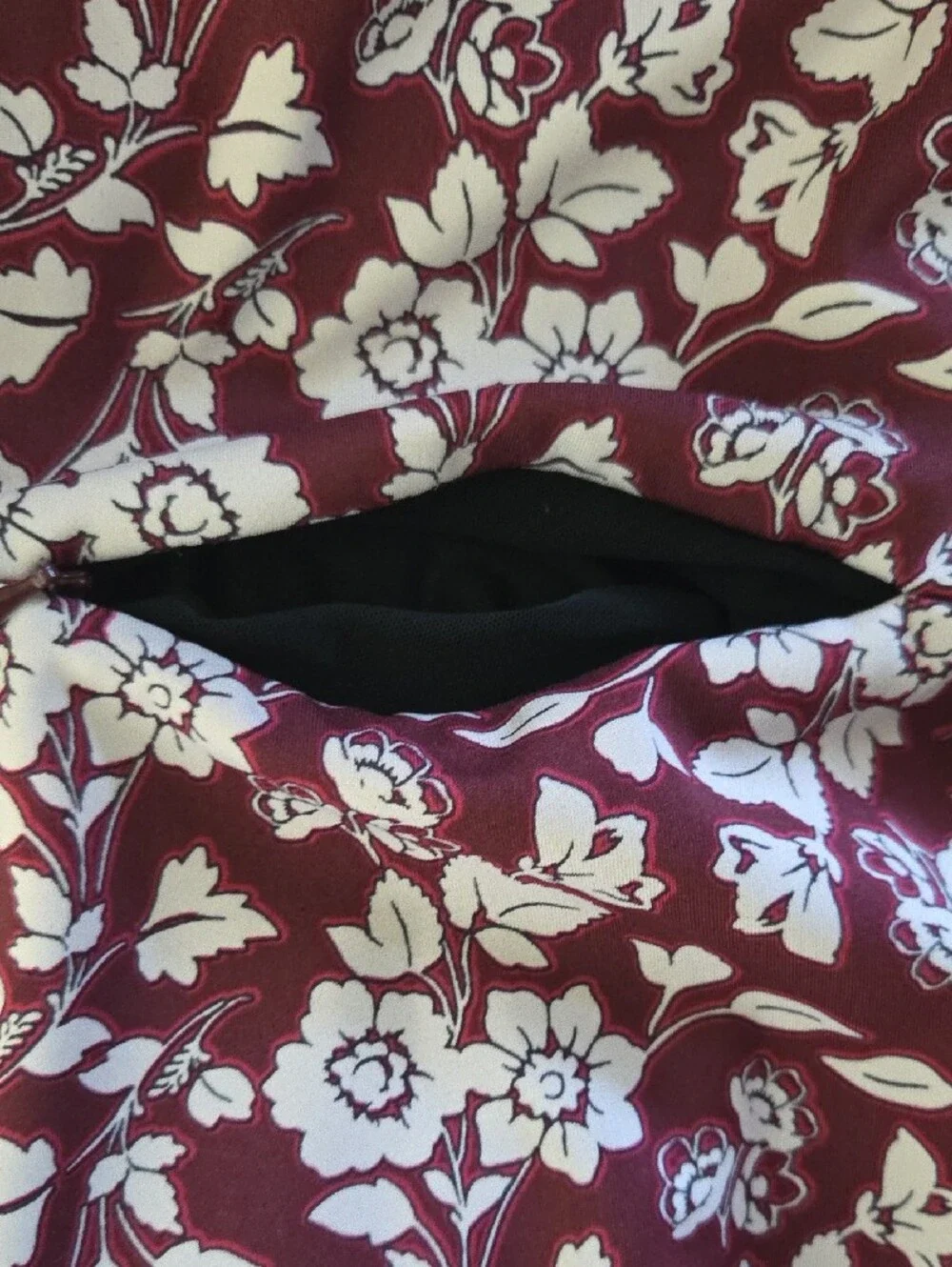 Kate Spade Whimsey Women's Garnet  Floral Half-Zip Pullover Thumbholes Size XL